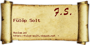 Fülöp Solt névjegykártya